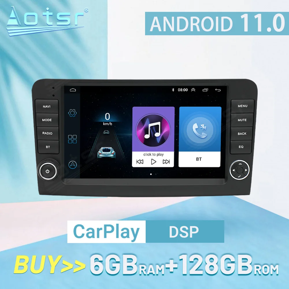 

Android 11,0 Carplay для Mercedes-Benz ML 2006-2012 автомобильное Стерео Радио мультимедийный плеер GPS-навигация автомобильное аудио DSP головное устройство