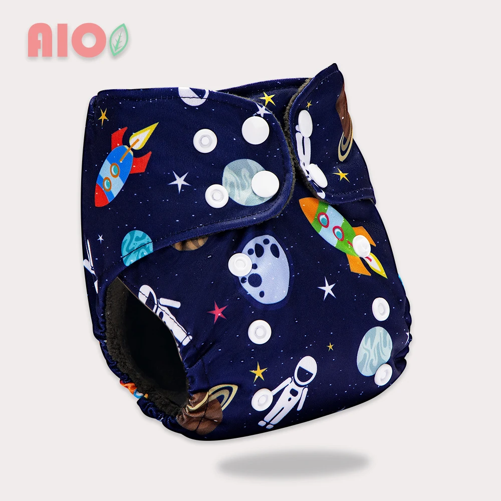 

AIO Eco-friendly Nappy Cute Cartoon Print Newborn Reusable Infant Cloth Diaper Washable Toilet Training Pant Baby Shower Gift