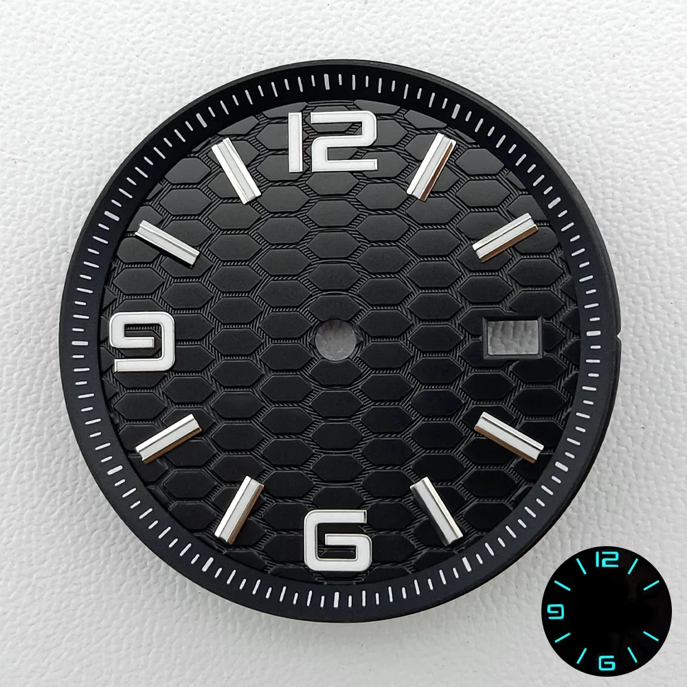 34mm Dial Fit NH35/36 Movement Customization LOGO/No LOGO Blue Luminous Blue White Black Dial Watch Accessories