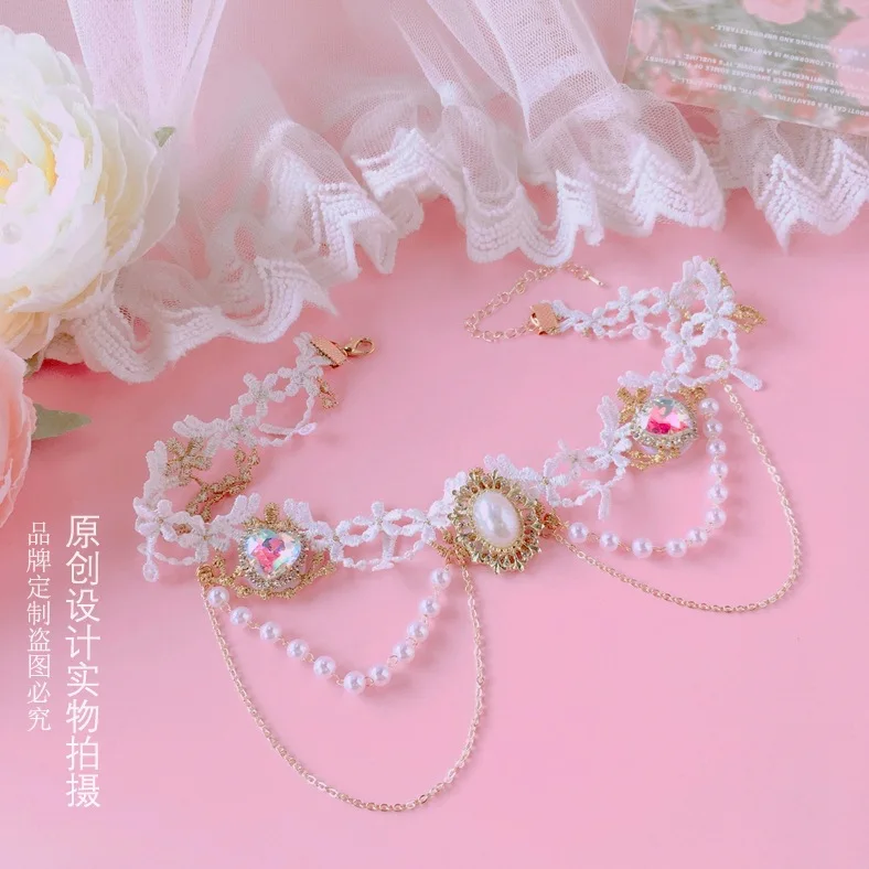 Accesorios de Lolita, collar de perlas de amor mágico de sirena, Gargantilla dulce, accesorios kawaii, accesorios de cosplay