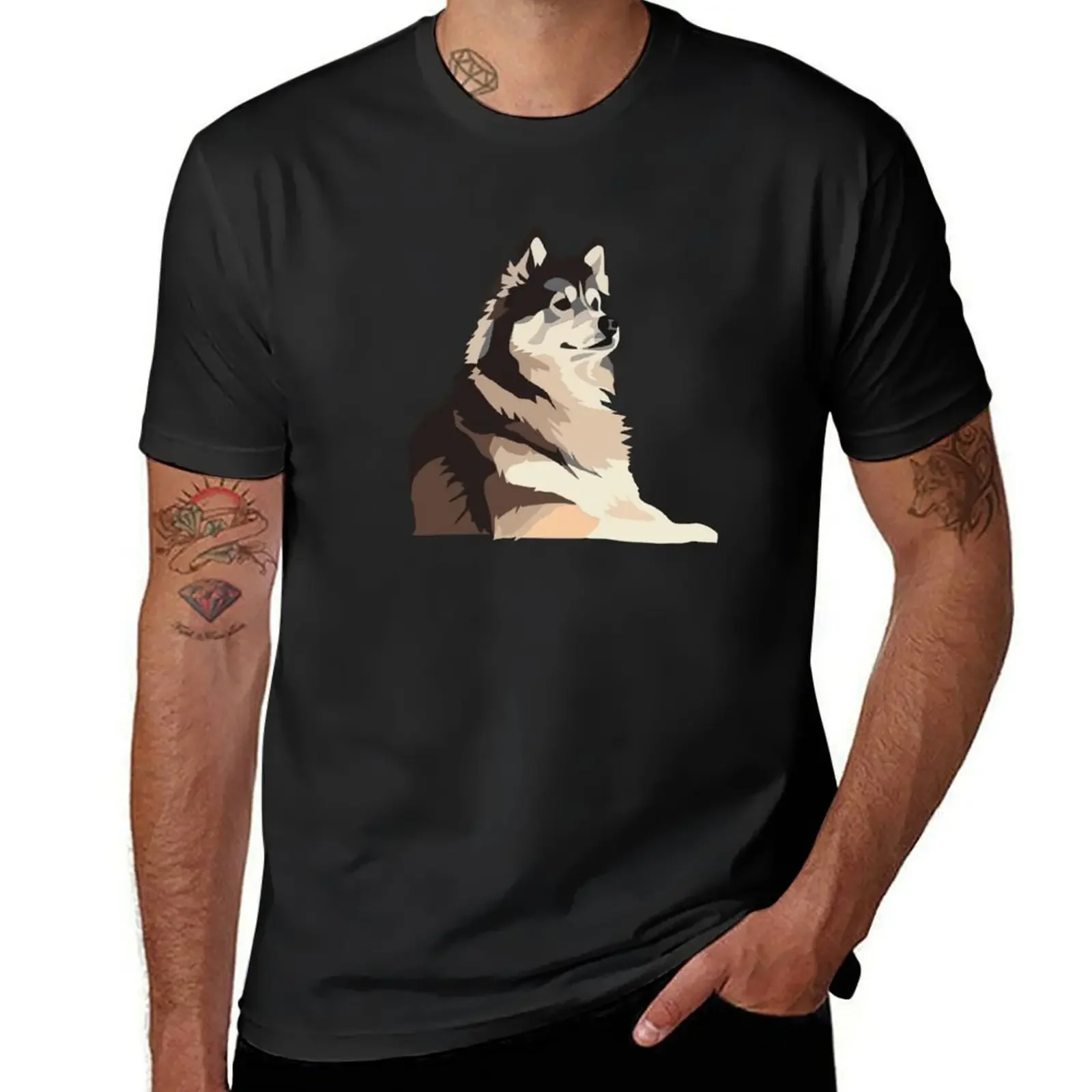 Alaskan Malamute T-Shirt anime t shirts cotton graphic tees mens workout shirts