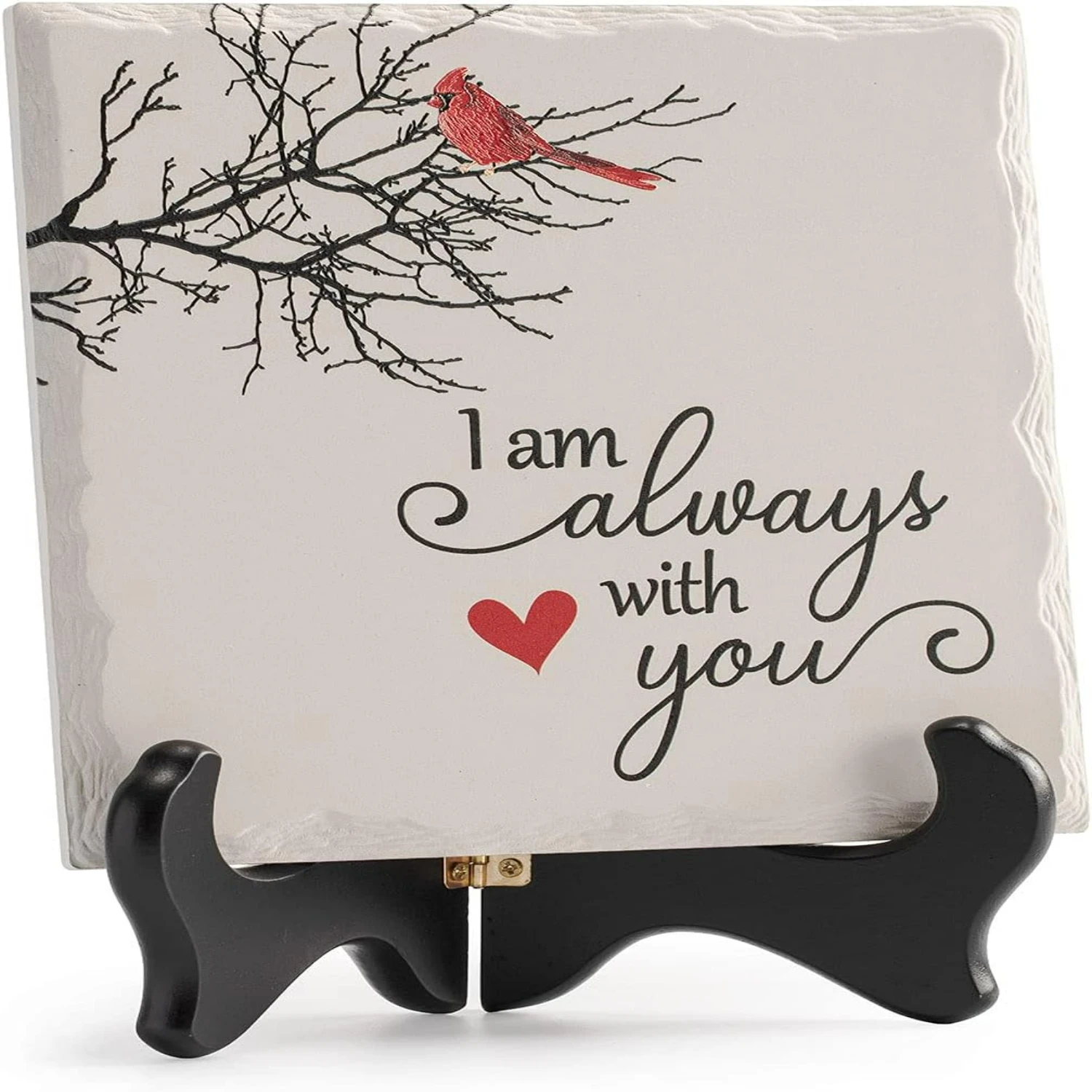 

Beautiful Loving Sympathy Gift - Red Cardinal Wooden Stand Plaque for Loss of Mother, Father, or Husband. Bereavement Grief Reme