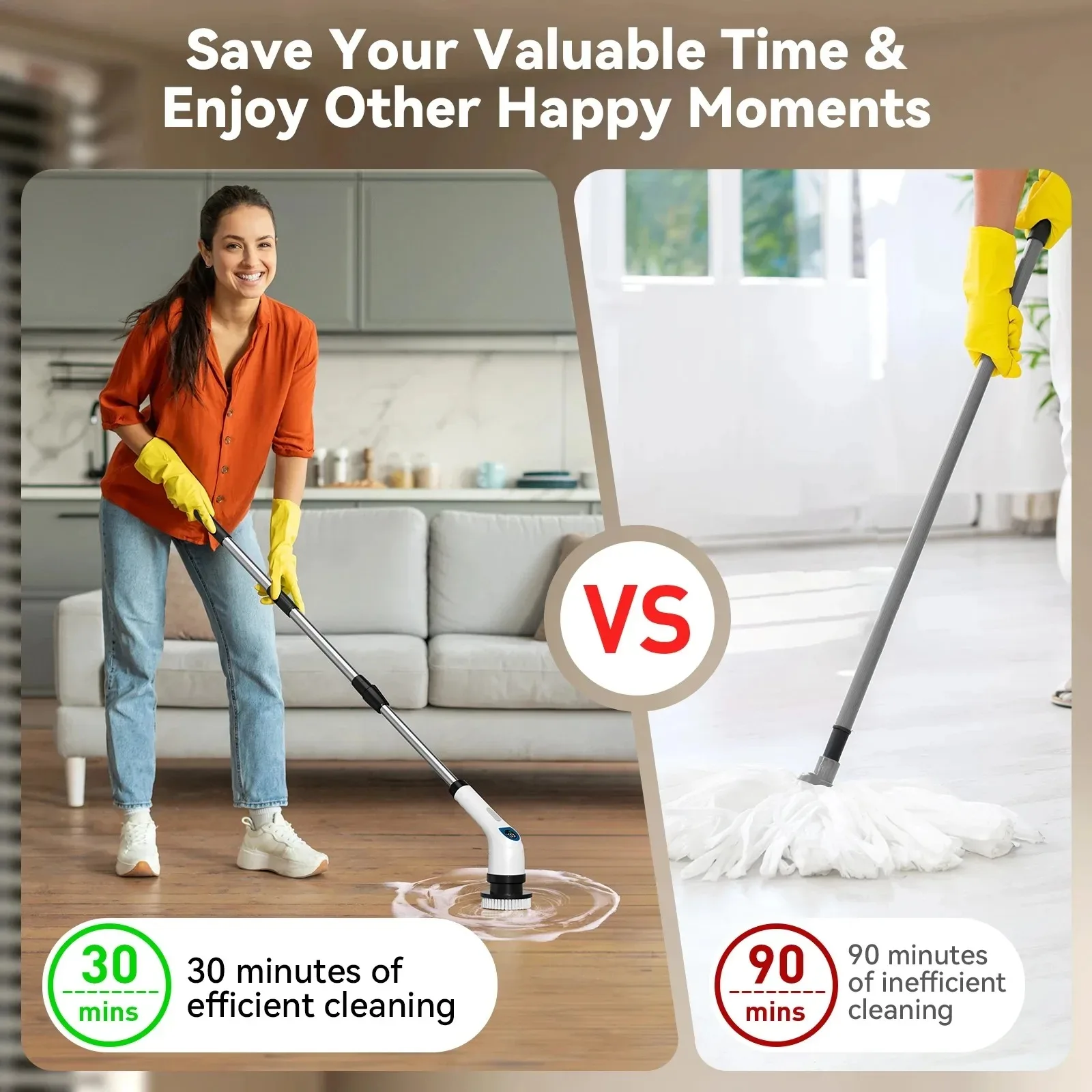 ODM OEM Electric Bathroom Kitchen Spin Scrubber Cleaning Rotating Gap Cleaning 3000mAh Brush