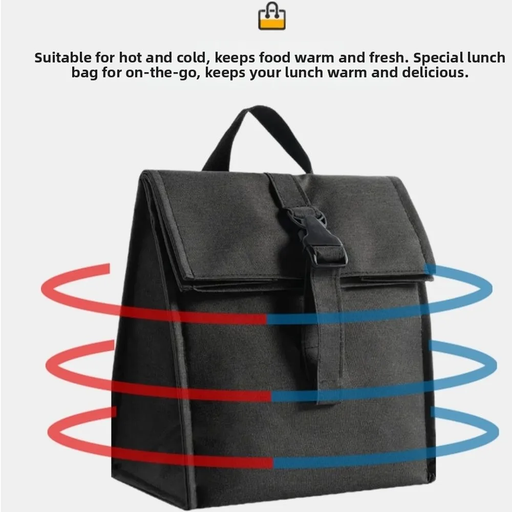 Lightweight Insulated Lunch Bag Adjustable Shoulder Strap Portable Lunch Box Oxford Cloth Large Capacity Thermal Bag Work