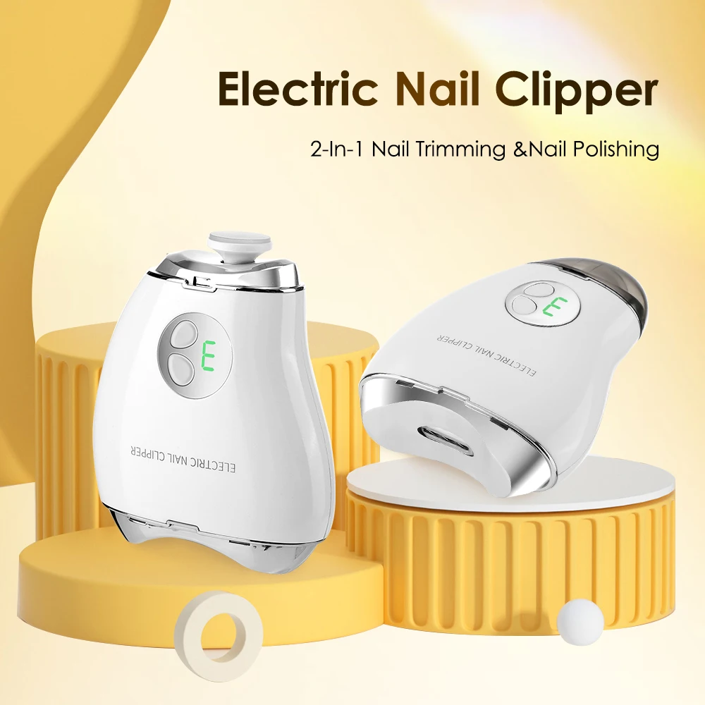 Electric Nail Clipper With Blue Light Adult Baby Toes Automatic Nail Clippers Grinder Manicure Cutter Trimming Polishing Tools