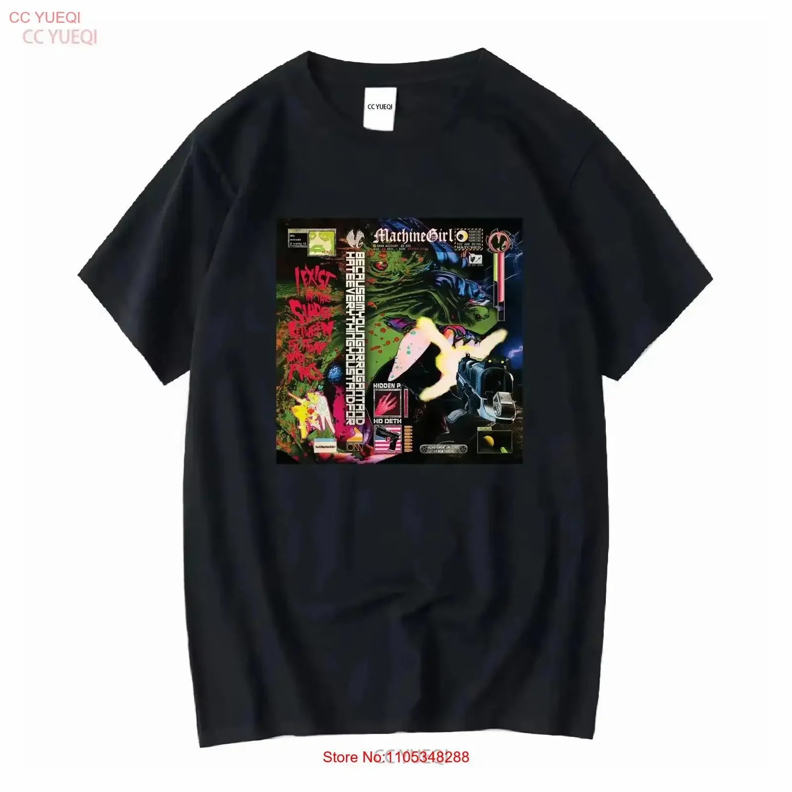Limited Machine Girl T-Shirt Grl Stay Ugly WLFGRL Vintage Washed Grafik Komfortable Designer-Kleidung Vintage Washed