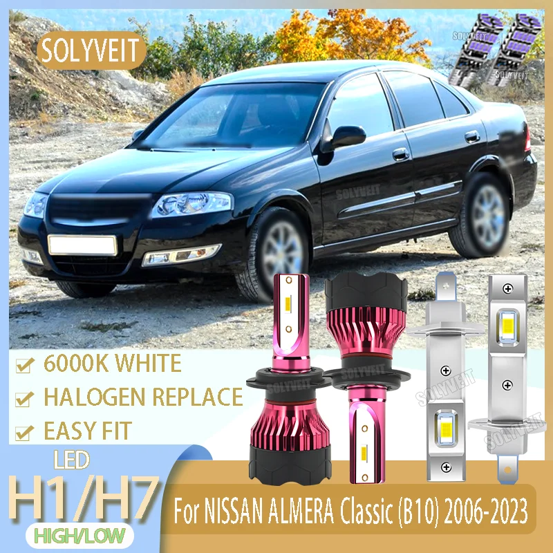 

LED H1/H7 High Low Beam Bulb with Superior Materials Fan Cooled For NISSAN ALMERA Classic (B10) 2006 2007 2008 2009 2010-2023
