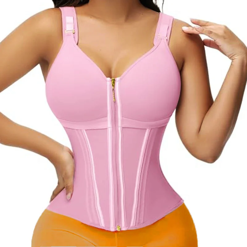 

Guudia Waist Trainer Tank Corset Top Tummy Control Sport Workout Body Shaper Vest for Women Postpartum Gym Zipper and Hooks