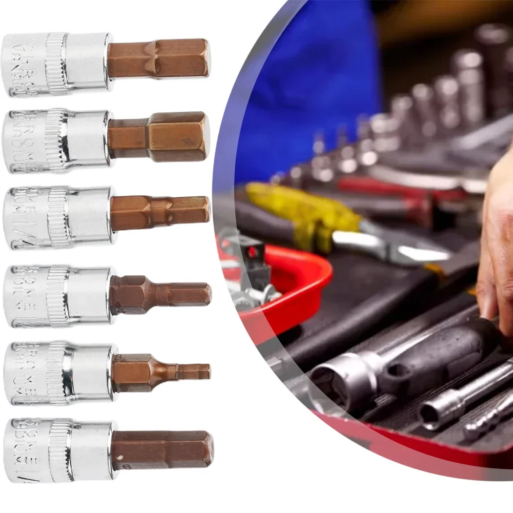 6 قطعة 1/4 بوصة مفك بت مجموعة مقابس عرافة مفك مسامير بت H3-H8 مفك اكسسوارات ل عزم الدوران المفك اسئلة وجع #4