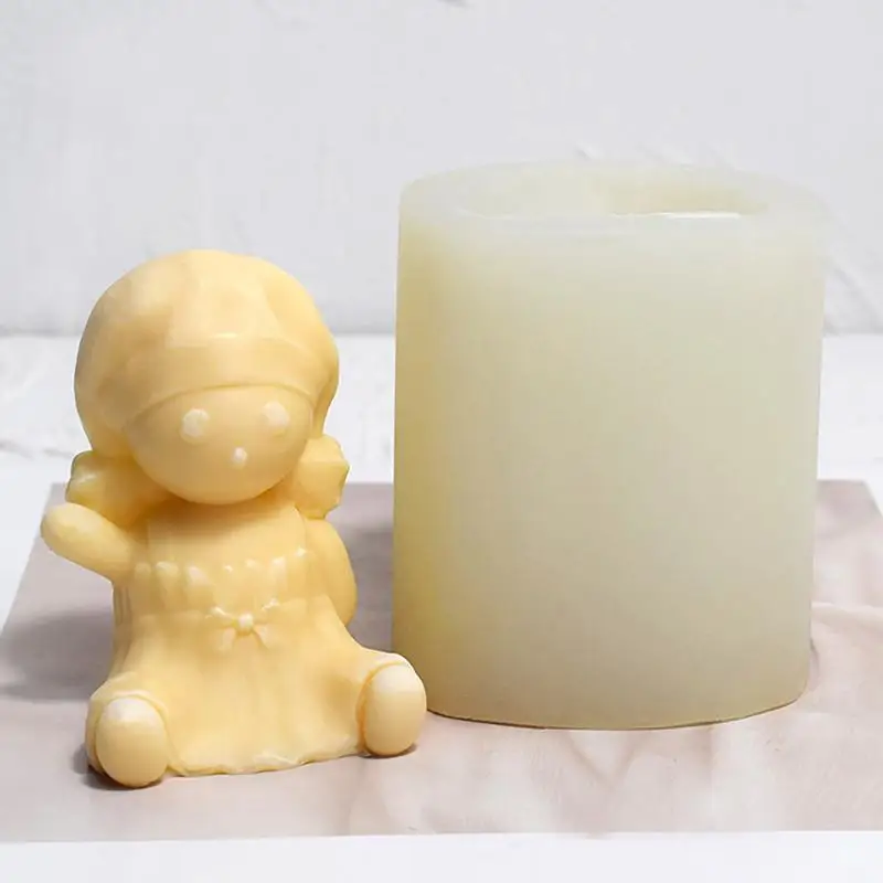 Girl Molds Scented Candle Mould Cute Candle Molds Fondant Mold Silicone Cake Cupcake Decorating Mould For Sugarcraft