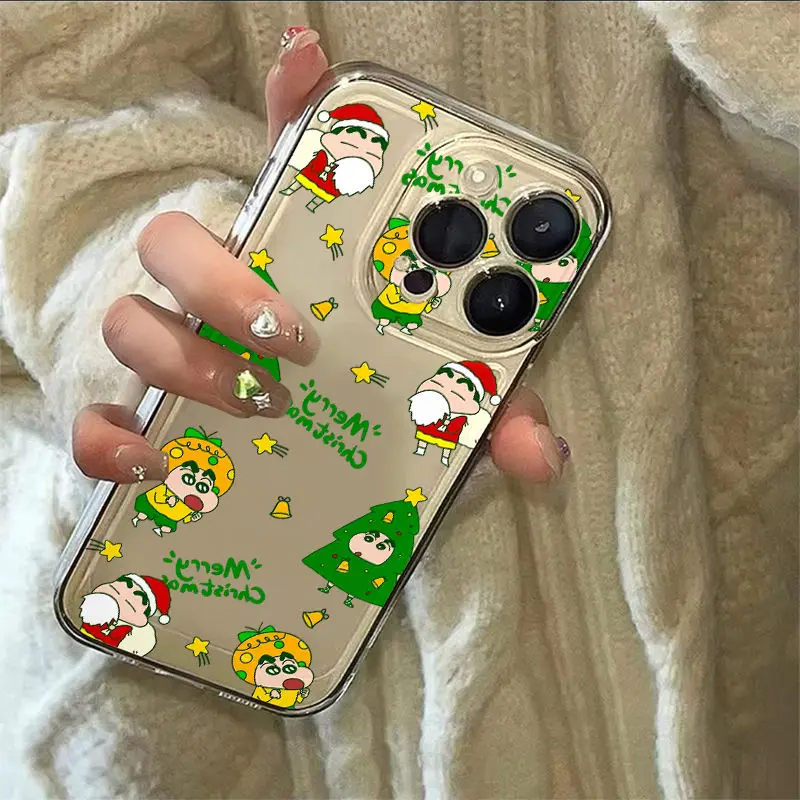 Shins Chans شجرة عيد الميلاد قضية الهاتف لسامسونج A07 A36 A26 A56 A16 A06 A55 A35 A25 A15 A05 A54 A34 A24 A14 A13 A53 A33 واضح #5