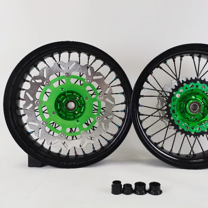 3.5-17/ 4.5 -17 Supermoto Rims Fit KX 250 2004-2005 Supermotard Dirt Bike Wheels