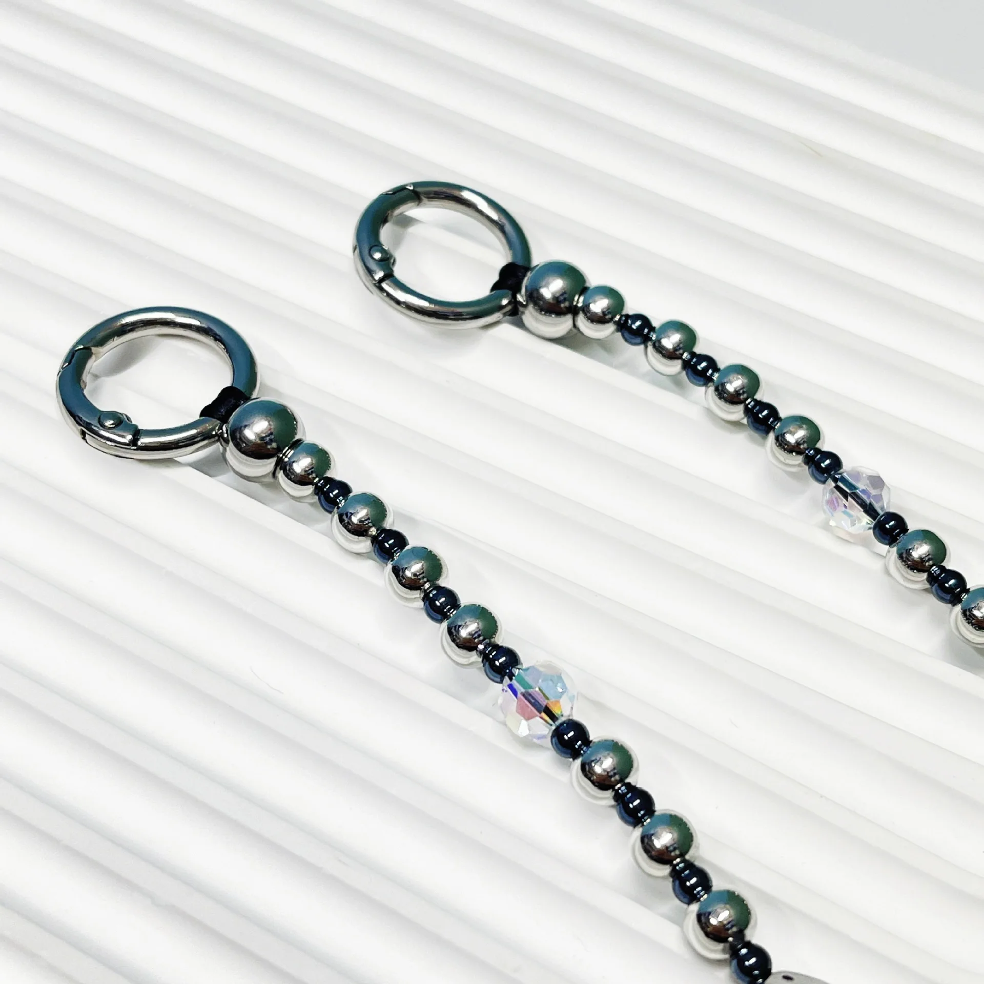 HERLOOK Cool Punk Dice Metal Bead Bag Chain Charms Irregular Twisted Wire Decor Keychain Handbag Hanging Accessory For Men Women view 5