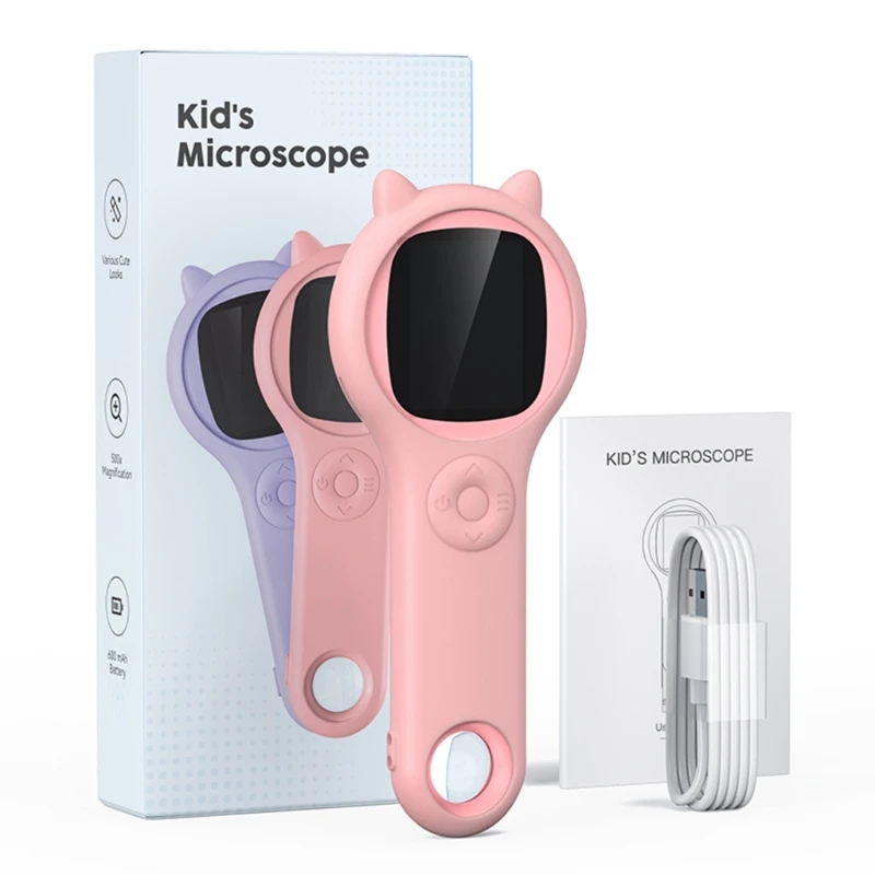 Kid Microscope 500X Handheld Pocket Microscope with LED Light Children Toy Super Lens Science Educational Toy