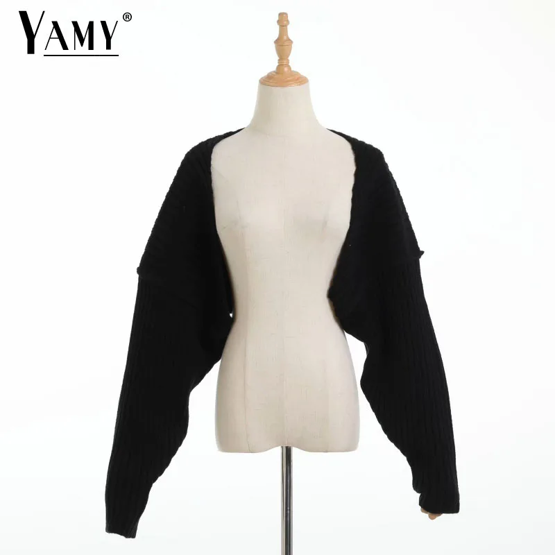 Sexy cropped cardigan knitted short cardigan sweaters for women fashion cute tops korean style long sleeve top batwing sleeve