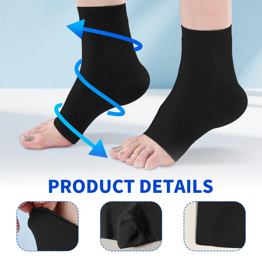 1 Paar Medizinische Kompressions-Knöchelgelenk-Fixierbandage für Sport, Verstauchungen, Zerrungen, Mittelfußknochen, Achillessehne, Fußbandage, Unisex – Detail 4