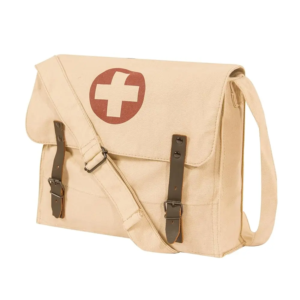 Vintage Canvas Bag with Cross  Crossbody Shoulder Bag for EDC Storage