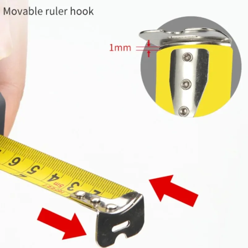 Precise Clear Steel Tape Measure Retractable 3M/5M/7.5M/10M Thickened Rubberized Woodworking Wear-resistant Tool Tape Ruler