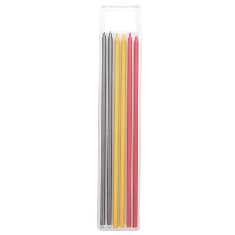 Lápis marcação automática ferramenta, refil, 6 varas, Nostril longo, adequado para carpinteiro, carpintaria, arquiteto