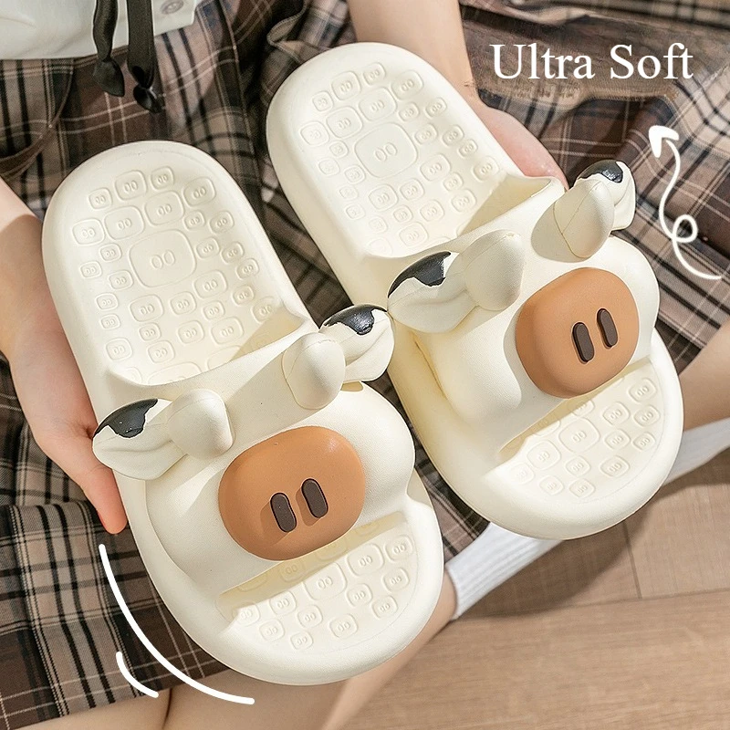 

Летние мультяшные милые домашние пары на толстой подошве, ультрамягкие тапочки из ЭВА