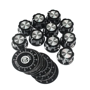 Kit manopola potenziometro da 10 set Manopola quadrante MF-A03 + Manopola in bachelite MF-A03 con scala in lamiera digitale