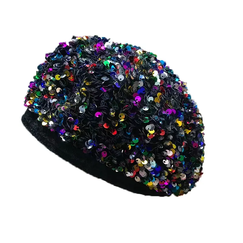 Sequin Beret Casual Fashion Painter Hat Retro Winter and Autumn Women Octagonal Hat