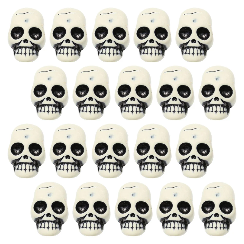 50Pcs Small Skull Head Halloween Decoration Resin Horror Skull Decor for Haunted House Party Photo Props Skulls