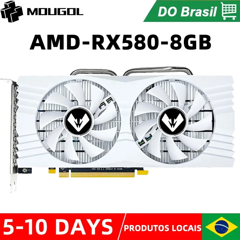 MOUGOL kartu Video GDDR5 RX580 8G, kartu memori Gaming, kartu grafis Desktop komputer placa de video AMD Radeon RX 580 GPU 8GB