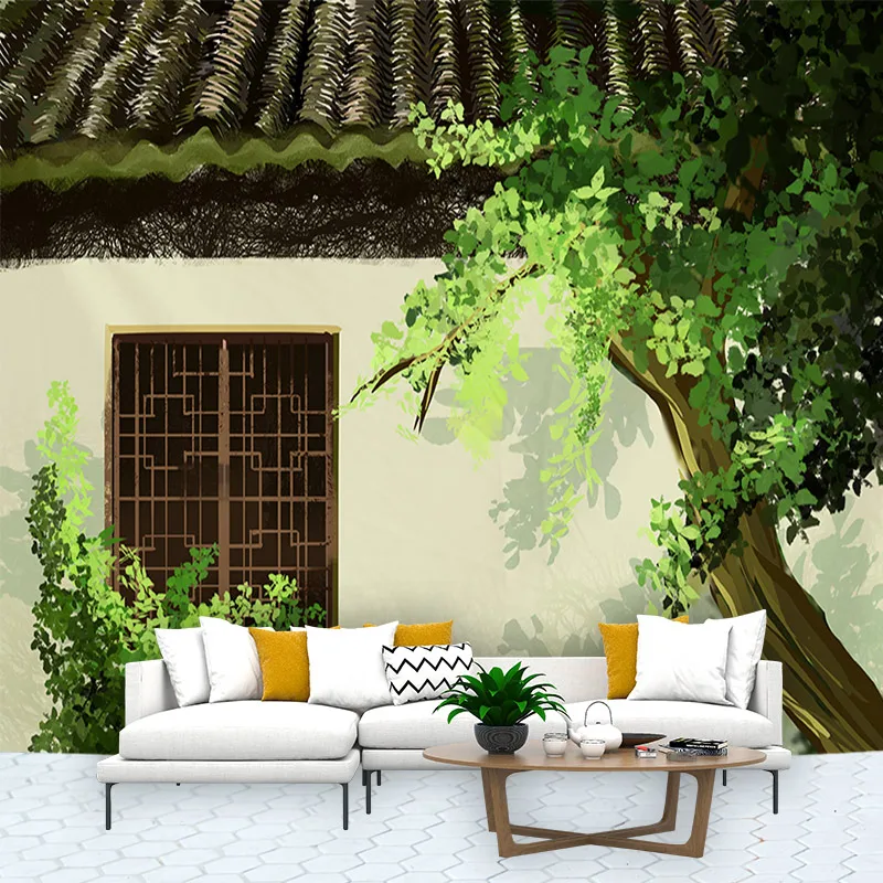 Landscape Courtyard  Tapestry For Wall Art Home House  Bedroom  Decor For 2024 Hanging Home Decration  Paingting Windows