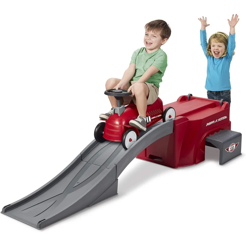 Radio Flyer Ride On Jouet pour Enfants, Voiture de Sport intérieure et extérieure avec Rampe, 500, Rouge
