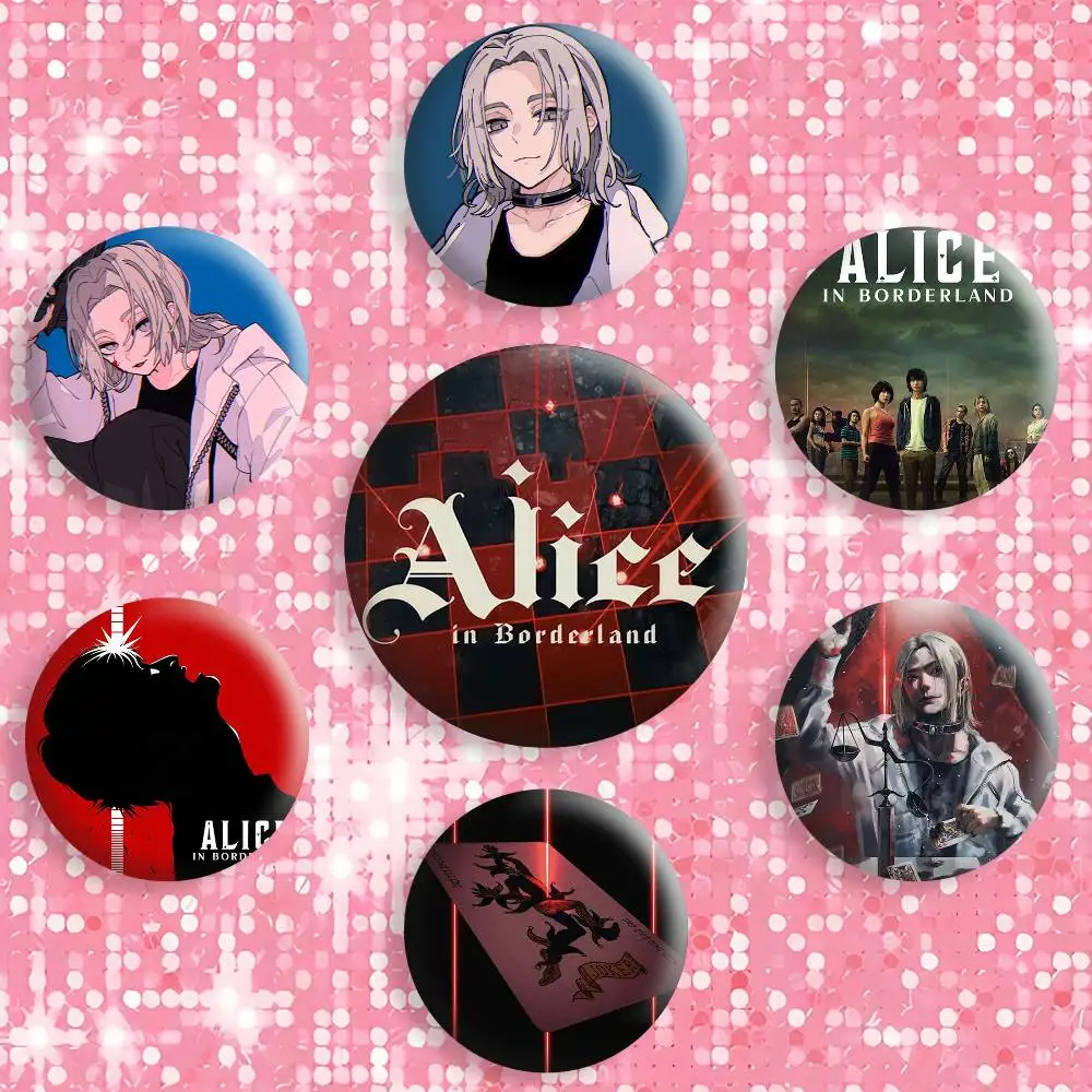 A-Alice In b-Borderland Button Pins Backpack Clothing Decor Brooch Badge Jewelry Gifts for Kids