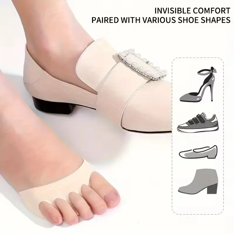 Coussinet de pied pour l'avant-pied à talons hauts, soutien métatarsien doux et Invisible, semelle intérieure antidérapante et anti-mousse, semelle intérieure confortable