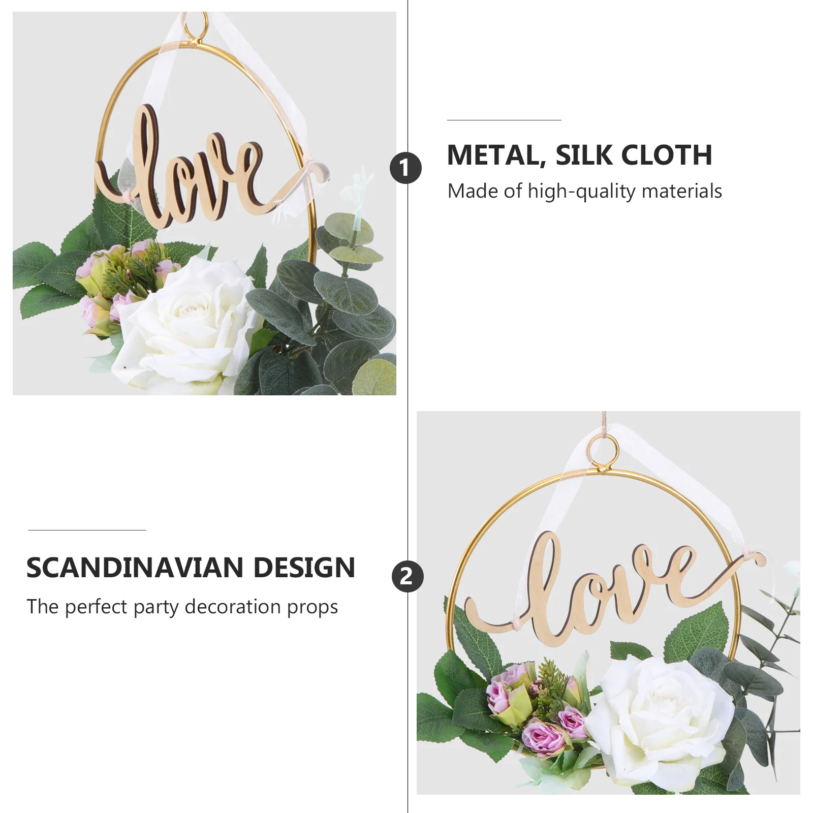 

1Pcs Stylish Metal Simulation Flower Pendant Beautiful Wall Decor for Wedding and Party Simulation Flower Decor