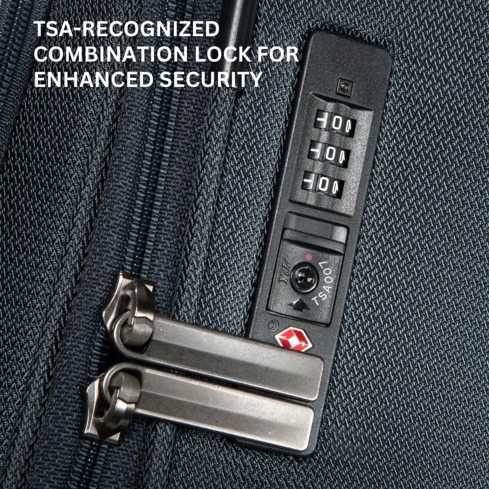 مجموعة أمتعة PET معاد تدويرها صديقة للبيئة، خفيفة الوزن، قابلة للتوسيع، عجلات دوارة مزدوجة، أزرق عاصفة، 20 و28 #6