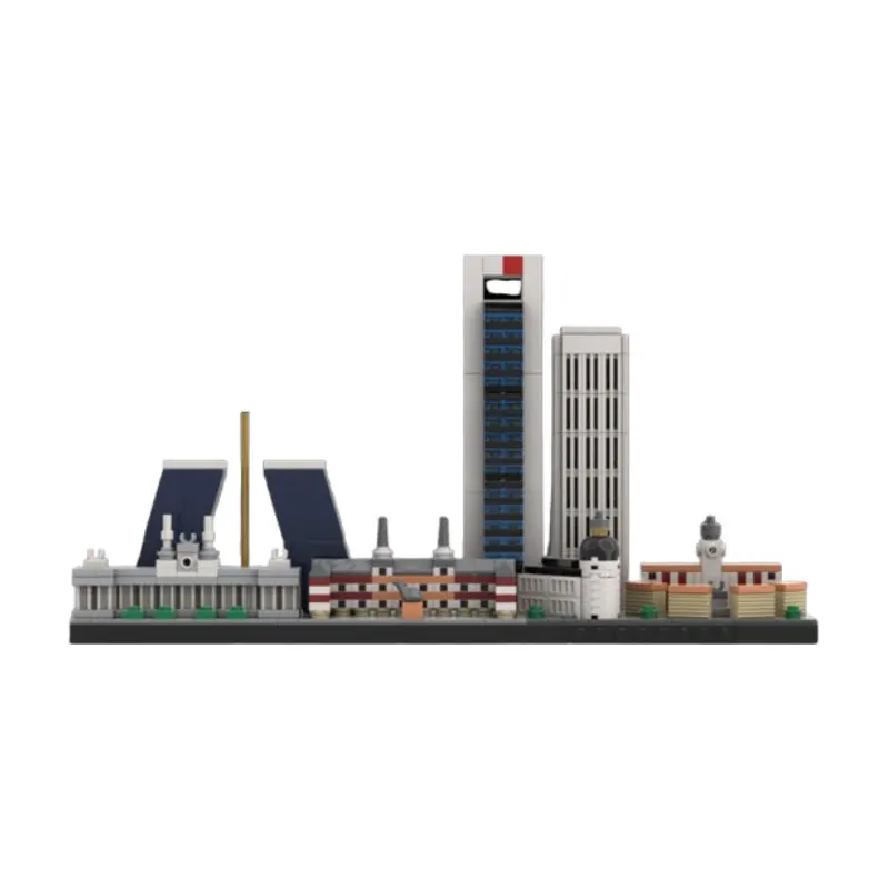 Spot MOC-198251 620 stücke 240101 Moderne Architektur DIY Kleine Partikel Montage Bausteine Puzzle Spielzeug Modell Geschenk Set Ornament