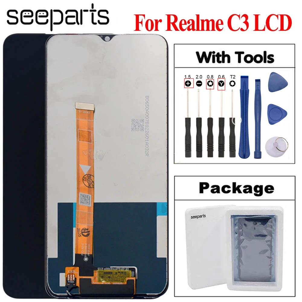 

Tested Working LCD For OPPO Realme C3 LCD RMX2027 Display Touch Panel Screen Sensor Assembly For Realme C3 LCD Display