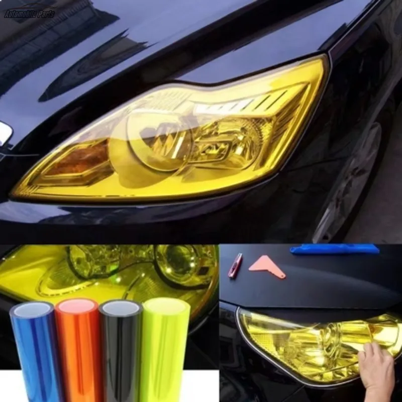 Car Headlight Lamp Film PVC Fog Lamp Sticker Car Headlight Tailing Moulding Foil Self-Adhesive Decal Car Accessories