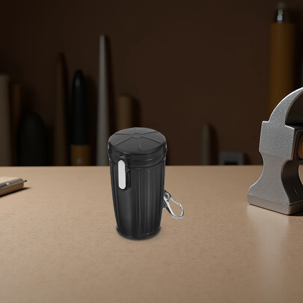 

2 Pcs Portable Ashtray Small Tiny Mini Receptacle Miniature Storage Organizer Black Minimalist Holder Travel