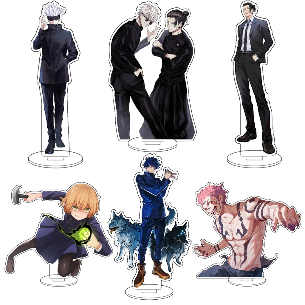 16CM Anime Jujutsu Kaisen Gojo Satoru Itadori Yuji Fushiguro Megumi Kugisaki Nobara Cosplay Acryl-Figur Ständer Geschenke Dekorationen
