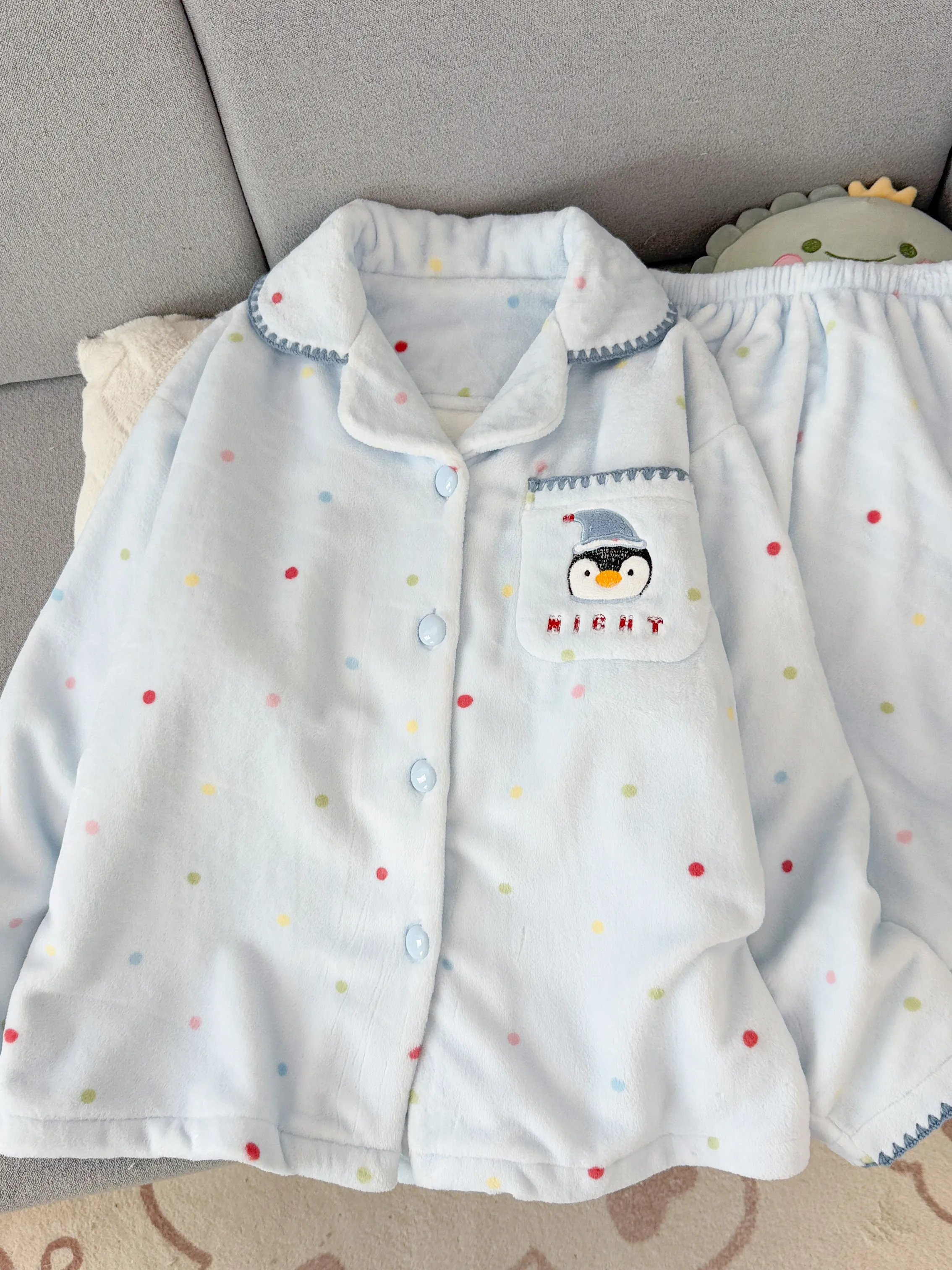 thickened-coral-fleece-penguin-sleepwear-women's-autumn-winter-home-clothes-set-warm-flannel-long-sleeve-pants-home-leisure-s
