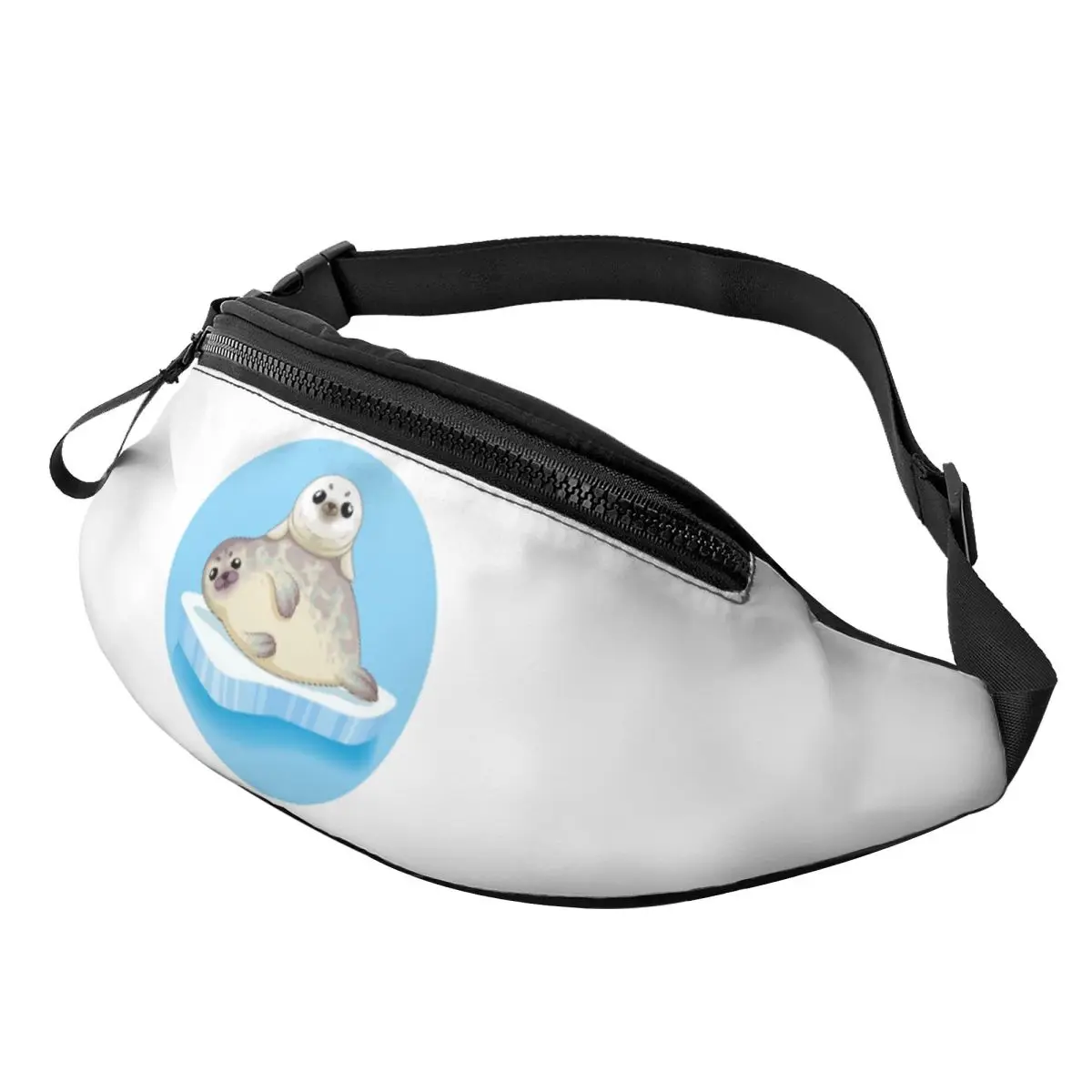 Cute Seals Family Cartoon Character Waist Bag for Women Men Crossbody Fanny Pack Running Phone Money Pouch