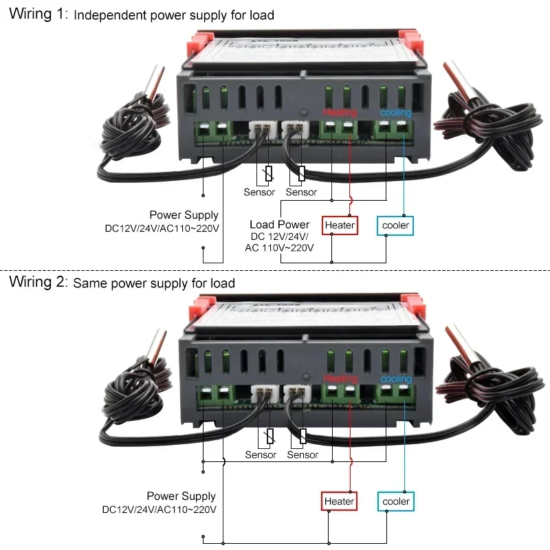 STC-3008 doppio LED regolatore di temperatura digitale incubatore termostato riscaldatore controllo radiatore due relè uscita termoregolatore