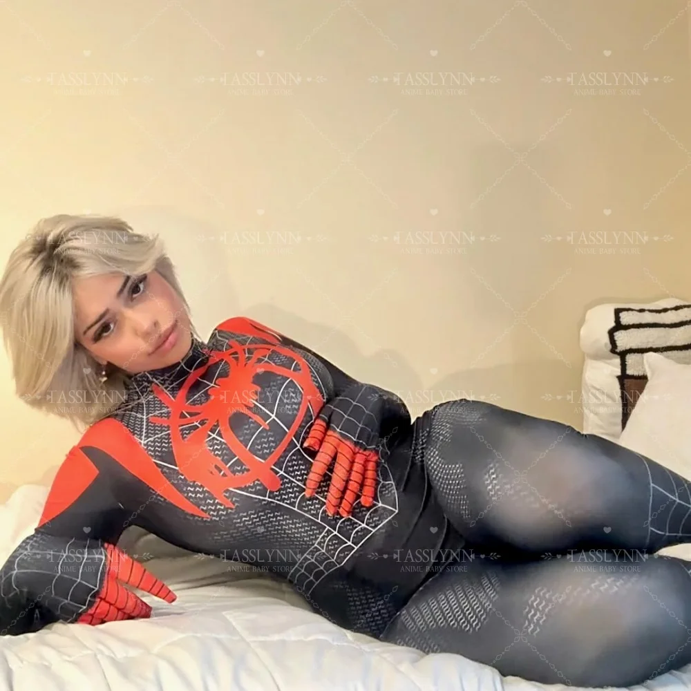 بدلة Zentai ملابس تنكرية للحفلات Spiderhero Miles بدلة ضيقة أزياء الهالوين Marvel Miles Morales Spider Girl أزياء تنكرية