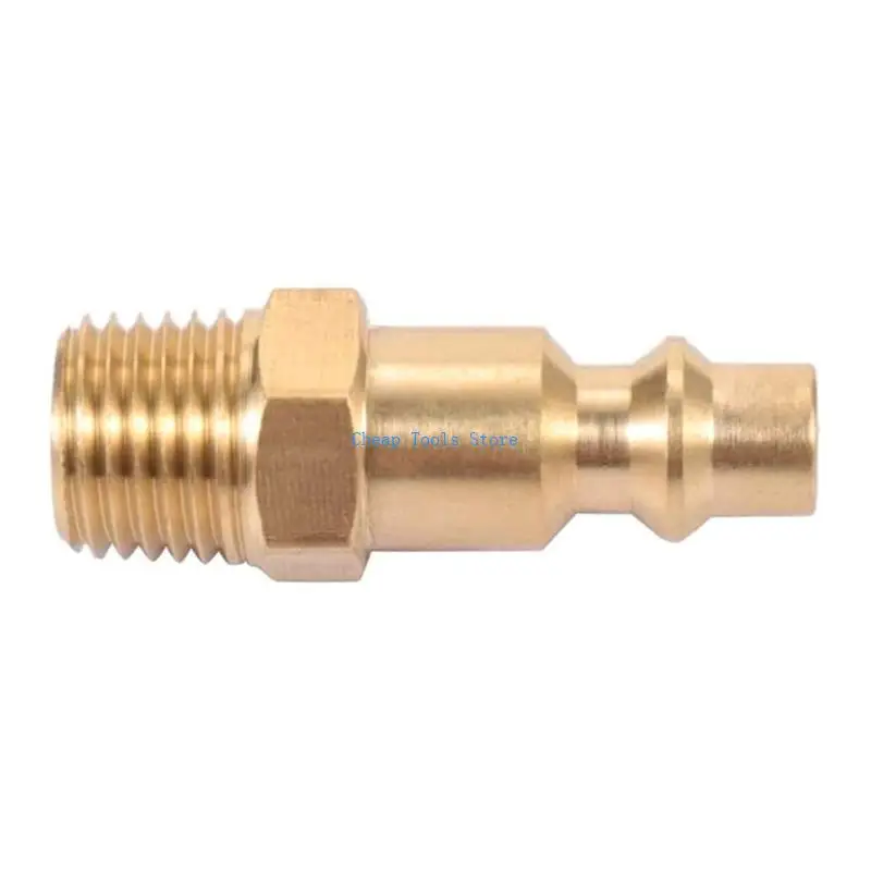 

G88B 10 Pcs 1/4inch NPT Male Brass Plug Connector Air Hose Quick-Connect Adapter Air Coupler and Plug Easy to Use