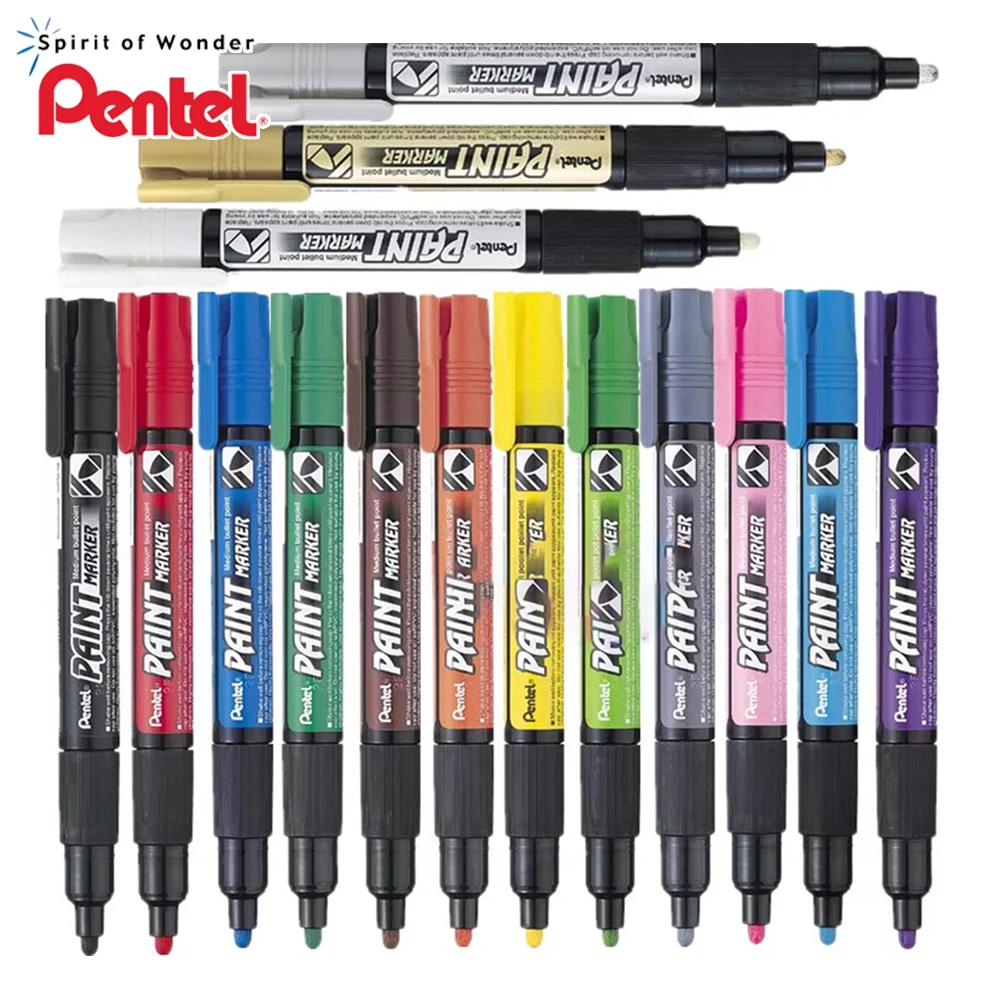 

1pcs Japan Pentel Round Head Marker MMP20 Color Paint Pen Quick-drying Ink for Metal Glass Plastic Ceramic 4.0mm Office Supplies