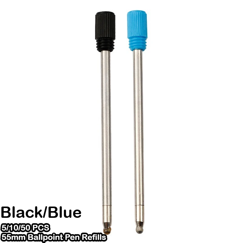 

50/10/5 PCS Metal Ballpoint Pen Refills 55mm Pen Refill Black Blue Pen Refills Gifts School Office Supplies Stationery