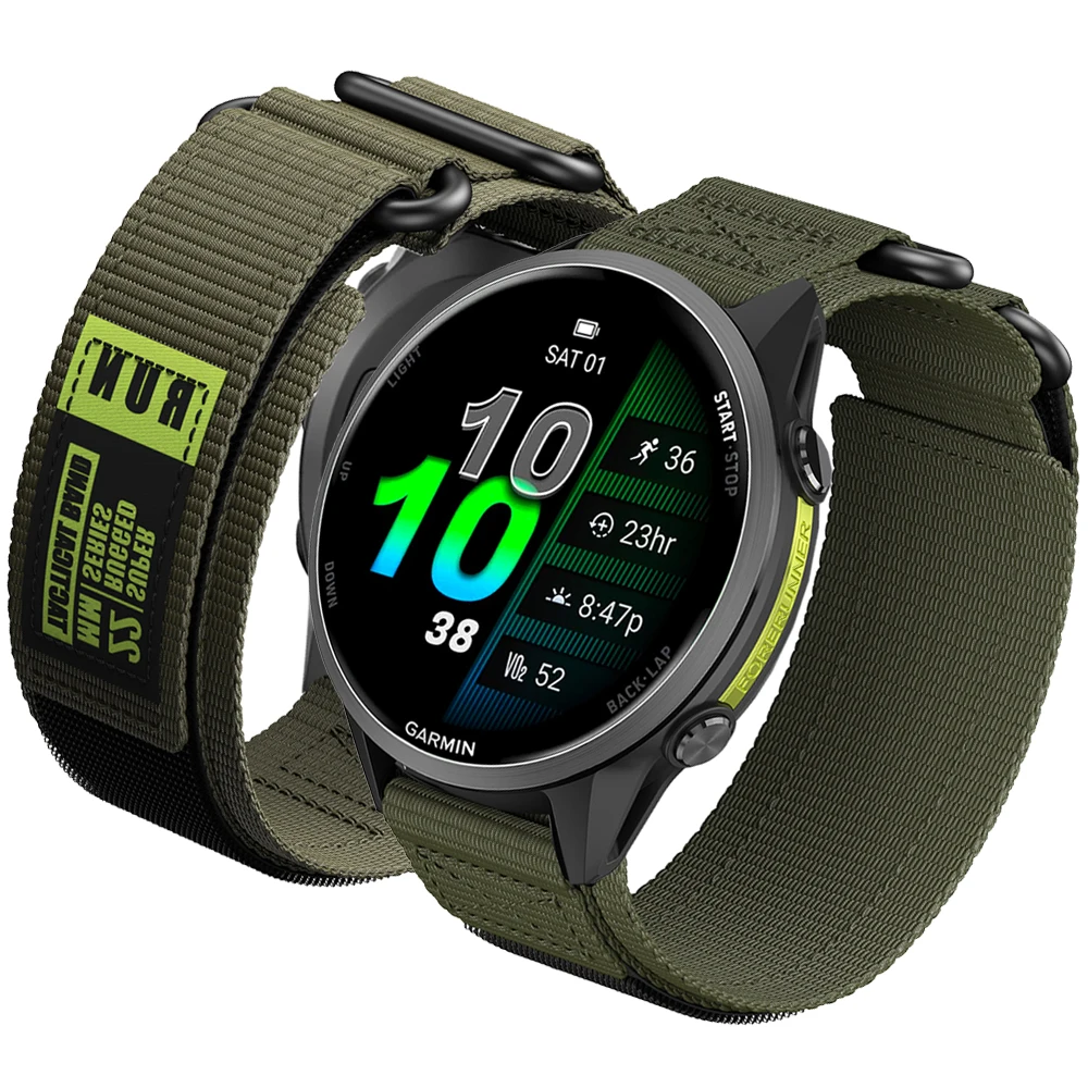 Tactical outdoor sports nylon watch band For Garmin Forerunner 970 965 955 Solar 945 935 745 Replacement Strap Belt Accessories