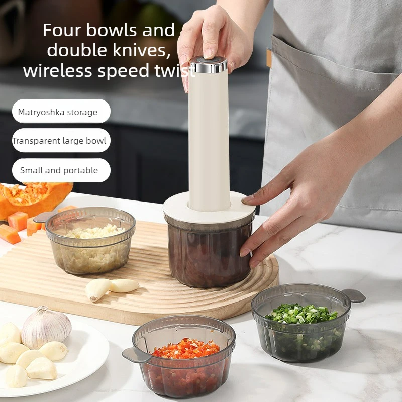 Wireless Electric Small Meat Grinder Multifunctional Home Use Mini Food Processor For Baby Food Garlic Ginger Mincing