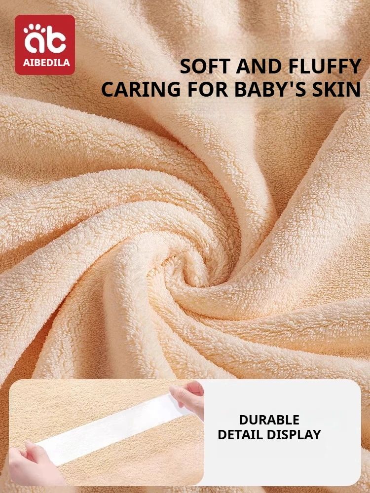 AIBEDILA халат для малышей, детское коралловое бархатное банное полотенце с вышивкой, мягкие, приятные для кожи впитывающие полотенца, детское купание