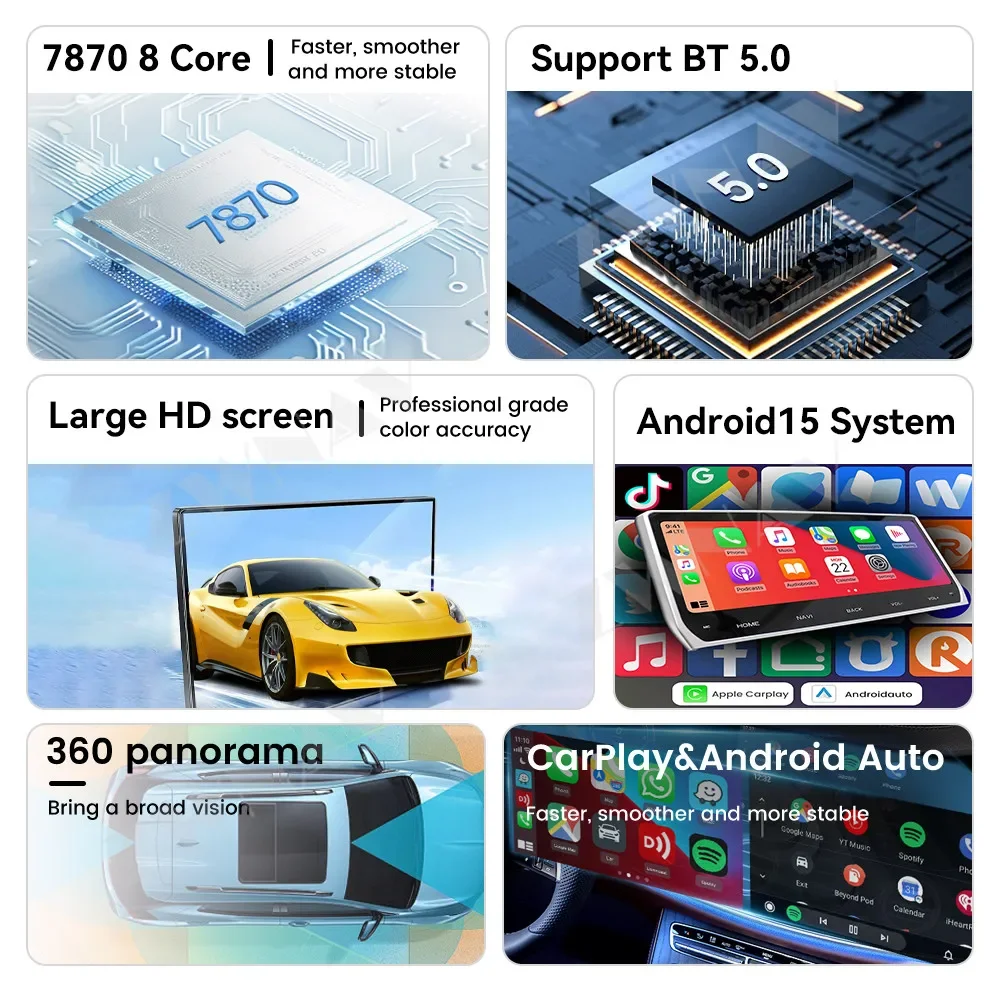 Dual Screen 9.1 Inch Android 15 Car Radio for BMW 5 Series GT 2011-2017 NBT Auto Navigation Carplay Multimedia Player Wireless